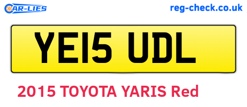 YE15UDL are the vehicle registration plates.