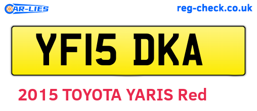 YF15DKA are the vehicle registration plates.