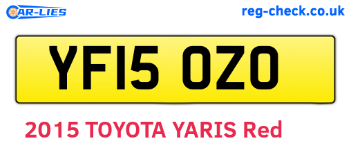 YF15OZO are the vehicle registration plates.
