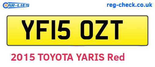 YF15OZT are the vehicle registration plates.