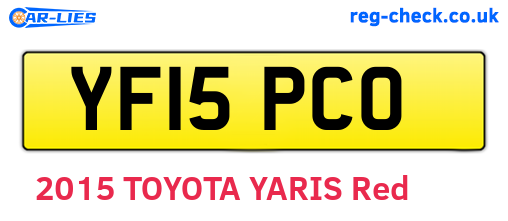 YF15PCO are the vehicle registration plates.
