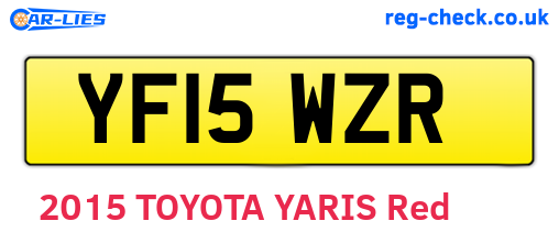 YF15WZR are the vehicle registration plates.