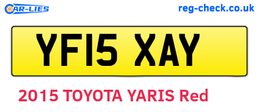 YF15XAY are the vehicle registration plates.