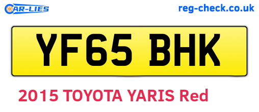 YF65BHK are the vehicle registration plates.