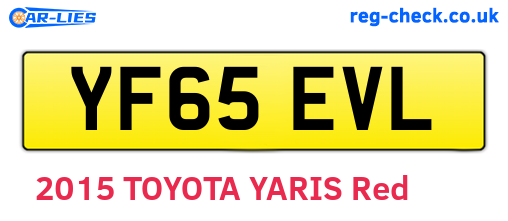 YF65EVL are the vehicle registration plates.