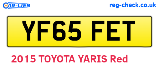 YF65FET are the vehicle registration plates.