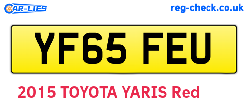 YF65FEU are the vehicle registration plates.