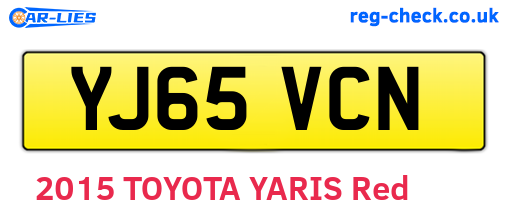 YJ65VCN are the vehicle registration plates.