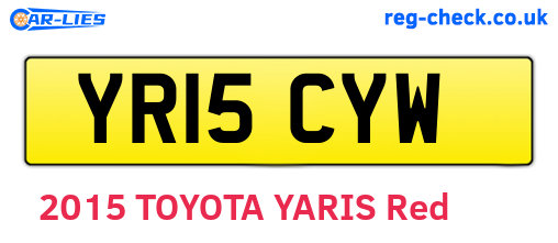 YR15CYW are the vehicle registration plates.
