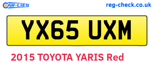 YX65UXM are the vehicle registration plates.