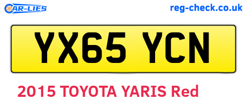 YX65YCN are the vehicle registration plates.
