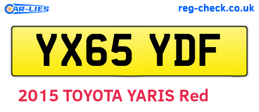 YX65YDF are the vehicle registration plates.