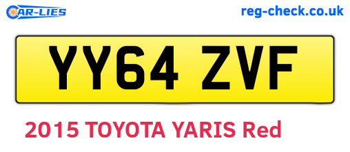 YY64ZVF are the vehicle registration plates.