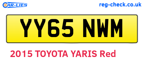YY65NWM are the vehicle registration plates.