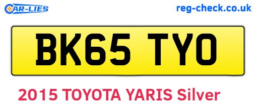 BK65TYO are the vehicle registration plates.