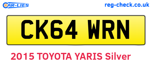 CK64WRN are the vehicle registration plates.