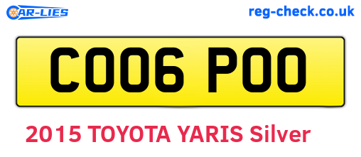 CO06POO are the vehicle registration plates.