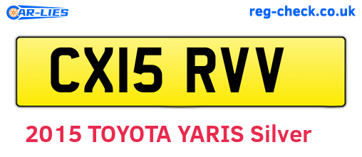 CX15RVV are the vehicle registration plates.
