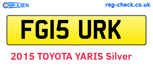 FG15URK are the vehicle registration plates.