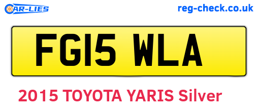 FG15WLA are the vehicle registration plates.