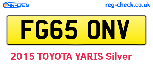 FG65ONV are the vehicle registration plates.