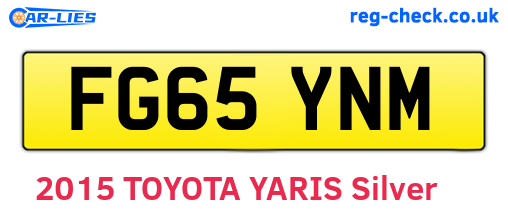 FG65YNM are the vehicle registration plates.