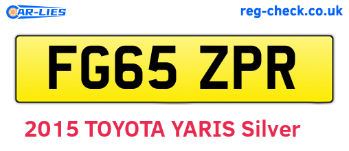 FG65ZPR are the vehicle registration plates.