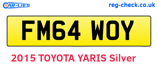 FM64WOY are the vehicle registration plates.