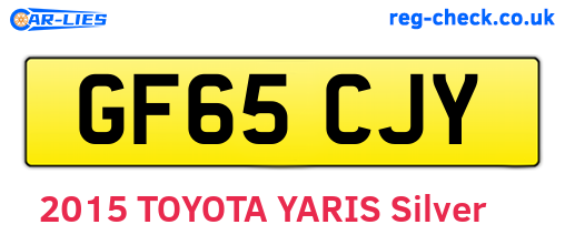 GF65CJY are the vehicle registration plates.