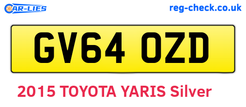 GV64OZD are the vehicle registration plates.