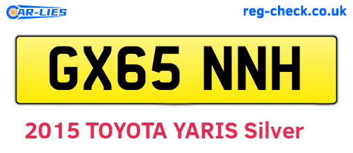 GX65NNH are the vehicle registration plates.