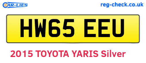 HW65EEU are the vehicle registration plates.