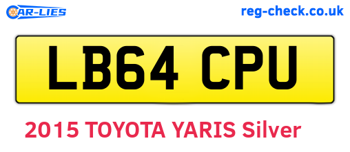 LB64CPU are the vehicle registration plates.
