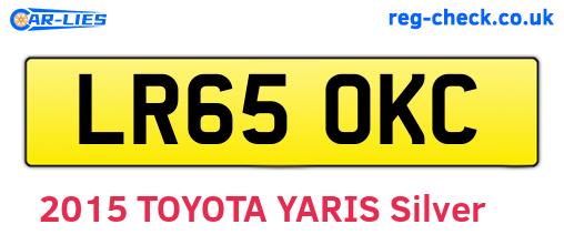 LR65OKC are the vehicle registration plates.