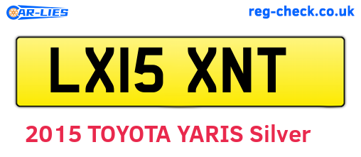 LX15XNT are the vehicle registration plates.
