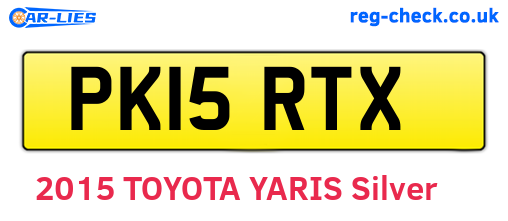 PK15RTX are the vehicle registration plates.