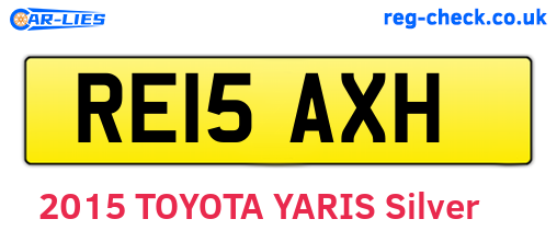 RE15AXH are the vehicle registration plates.