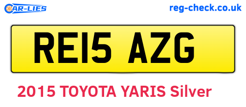 RE15AZG are the vehicle registration plates.