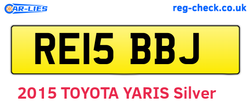 RE15BBJ are the vehicle registration plates.