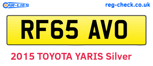RF65AVO are the vehicle registration plates.