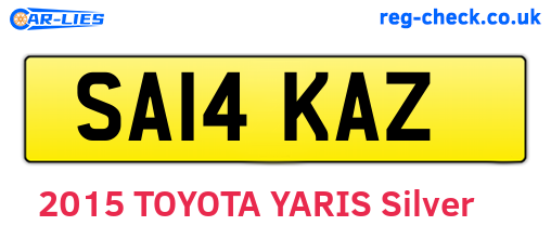SA14KAZ are the vehicle registration plates.