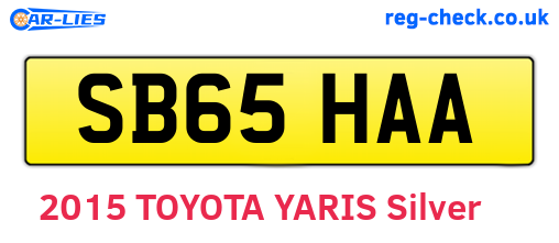 SB65HAA are the vehicle registration plates.