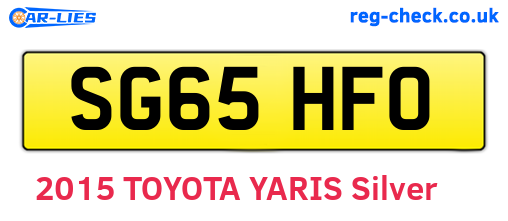 SG65HFO are the vehicle registration plates.