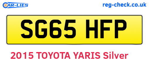 SG65HFP are the vehicle registration plates.