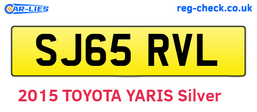 SJ65RVL are the vehicle registration plates.