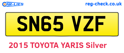 SN65VZF are the vehicle registration plates.
