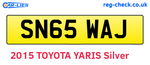 SN65WAJ are the vehicle registration plates.