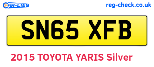 SN65XFB are the vehicle registration plates.