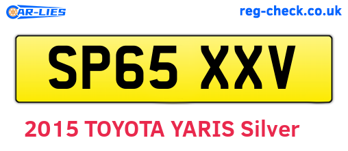 SP65XXV are the vehicle registration plates.