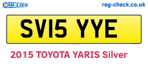 SV15YYE are the vehicle registration plates.
